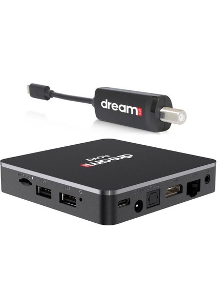 Nova 4K Google Lisanslı Android Tv Box + Dreamstar Orjinal Type-C Dvbs Tuner