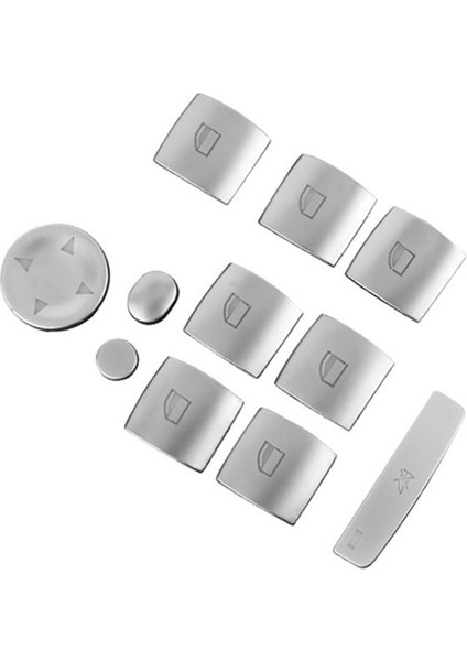 Pencere Anahtarı Düğmesi Etiketi, Kapı Pencere Anahtarı Kaldırıcı Düğmer 3 Serisi X5 X6 X1E90 Için Trim Iç Çıkartmalar Kapakları, Gümüş (Yurt Dışından)