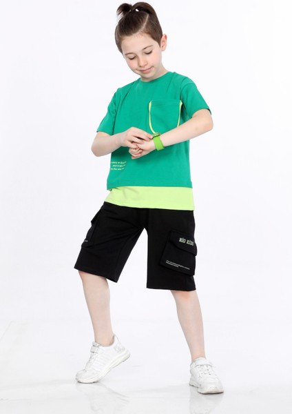 Erkek Çocuk T-Shirt ve Şort 2 Li Takım VF24KMR51012