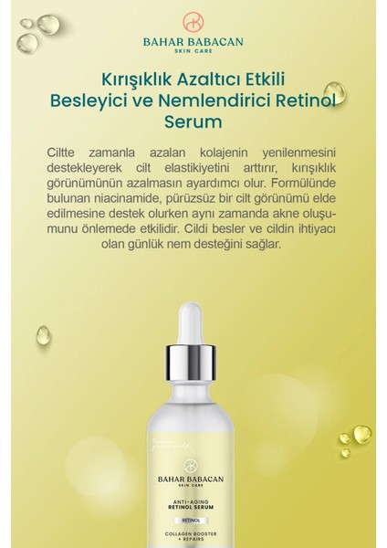 Yaşlanma Karşıtı Besleyici Ve Nemlendirici Retinol Serum 30ml