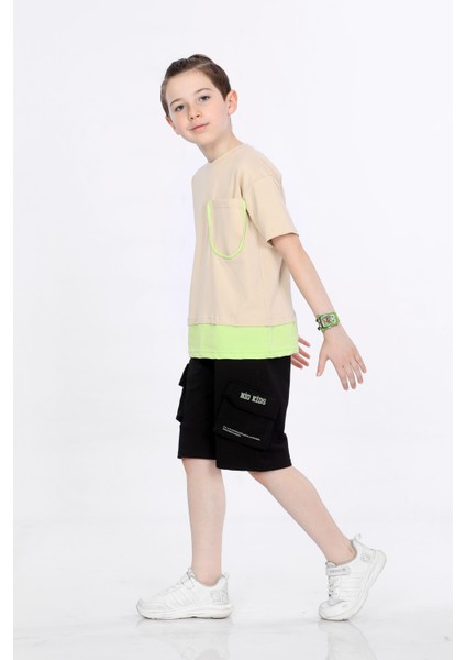 Erkek Çocuk T-Shirt ve Şort 2 Li Takım VF24KMR51012