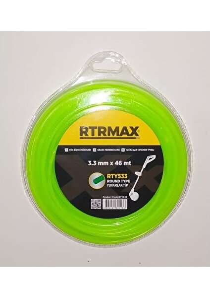 Rtrmax  Çim Biçme Misinası Yuvarlak 3.3 mm x 46 M RTY533