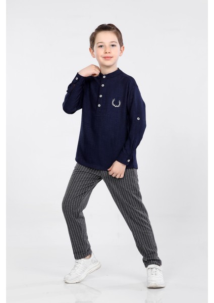 Erkek Çocuk Üç Düğme Hakim Yaka Gömlek ve Pantolon 2 Li Takım VF24KMR5108990 fiyatları