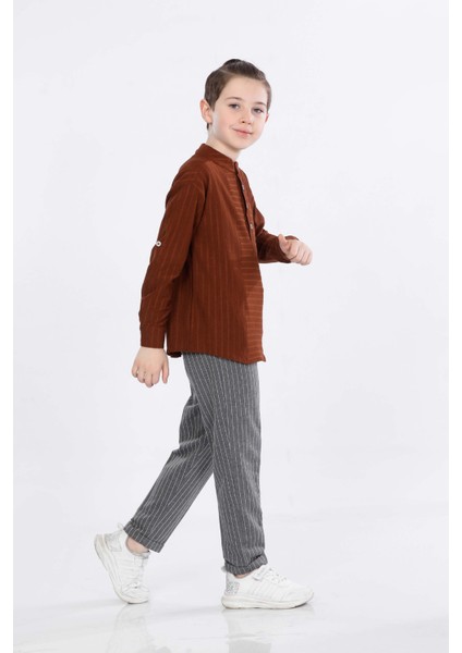 Erkek Çocuk Üç Düğme Hakim Yaka Gömlek ve Pantolon 2 Li Takım VF24KMR5109900 fiyatları