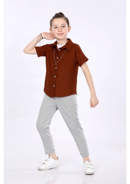 Erkek Çocuk Gömlek-T-Shirt ve Pantolon 3 Lü Takım VF24KMR5101314 fiyatları