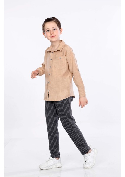 Erkek Çocuk Gömlek ve Pantolon 2 Li Takım VF24KMR5108788 fiyatları