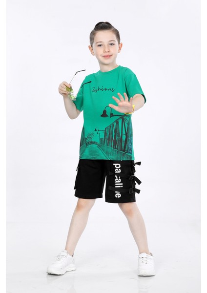 Erkek Çocuk T-Shirt ve Şort 2 Li Takım VF24KMR51026
