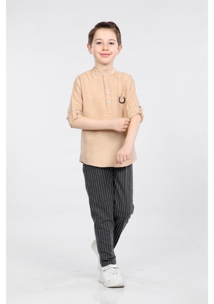Erkek Çocuk Üç Düğme Hakim Yaka Gömlek ve Pantolon 2 Li Takım VF24KMR5108990 fiyatları