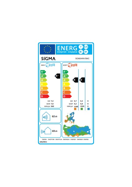 SGM48INVCME A+  48.000 BTU Kaset Tipi  Inverter Klima