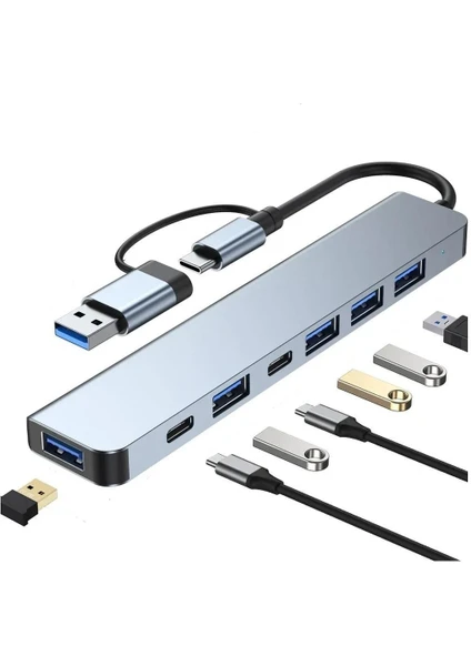 3011 7 Port Hub Usb 3.0 Çoğaltıcı Çoklayıcı Type c