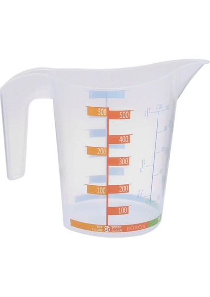 Plastik Kulplu Beher Renkli Skalalı 500ML - 1 Adet