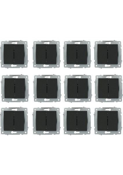 Grano Siyah Komütatör 12'li Paket Çerçevesiz (Mekanizma)