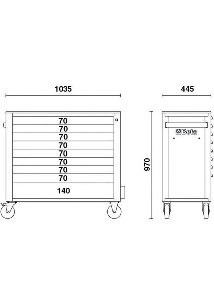 2400S XL09/E-XL 493 Parça 9 Çekmeceli Takım Arabası modelleri