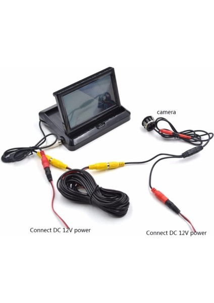 Katlanır 4,3" LCD Ekran ve Geri Vites Park Kamerası