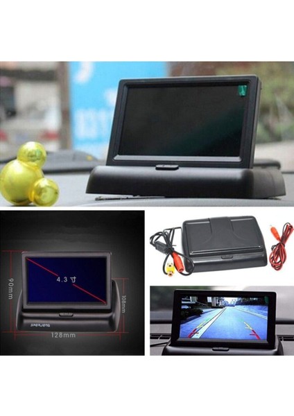 Katlanır 4,3" LCD Ekran ve Geri Vites Park Kamerası