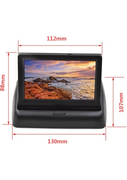 Katlanır 4,3" LCD Ekran ve Geri Vites Park Kamerası