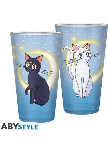 Saılor Moon Large Glass Luna & Artemis