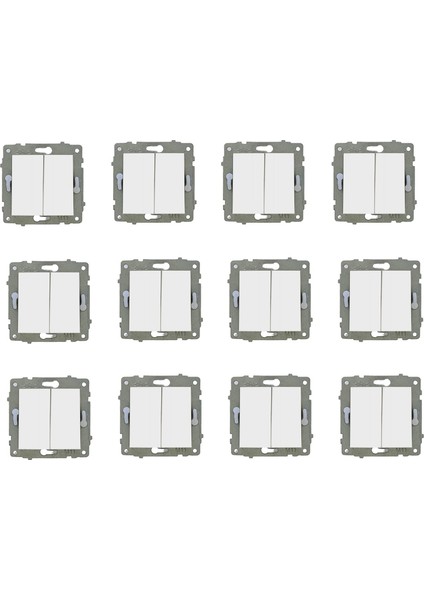 Grano Beyaz Komütatör 12'li Paket Çerçevesiz (Mekanizma)