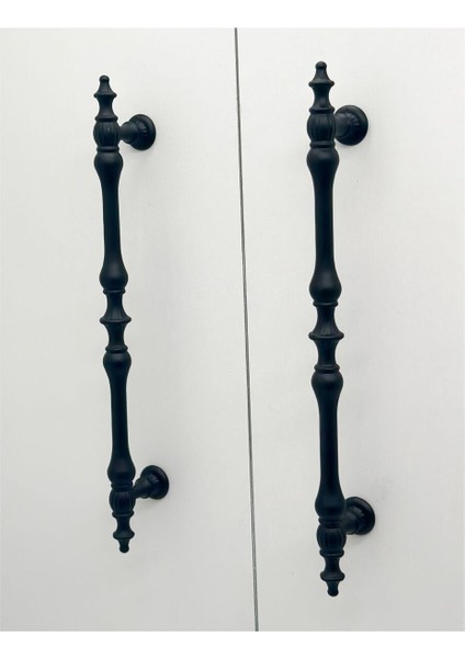 Şehzade Mat Siyah Mobilya Dolap Mutfak Çekmece Kulpu 128 mm (12.8 Cm) 5 Adet