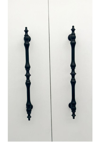 Şehzade Mat Siyah Mobilya Dolap Mutfak Çekmece Kulpu 128 mm (12.8 Cm) 5 Adet