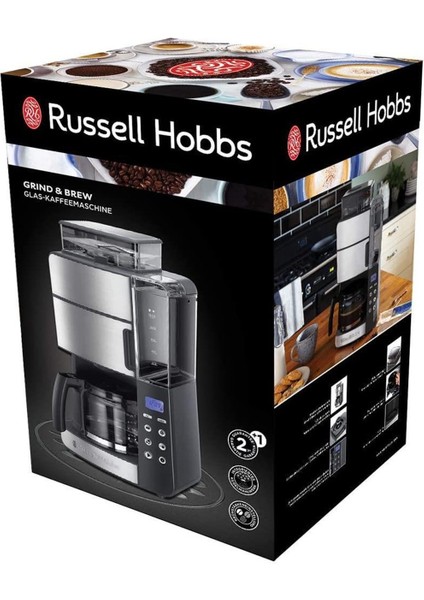 Russell Hobbs 25610-56 Grind & Brew Glass Carafe Coffee Make