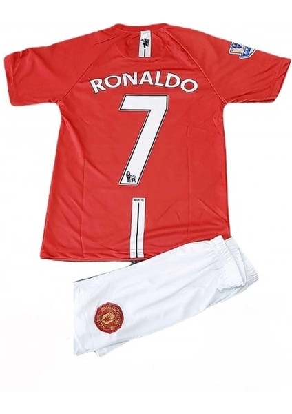 Manchester United Ronaldo Kırmızı T-Shirt Şortlu Halı Saha Forma