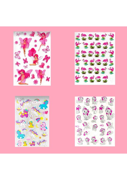 Çilek Home Avm Kiz Modelli Kabartmalı Sticker Okul Etiketi 4 Adet