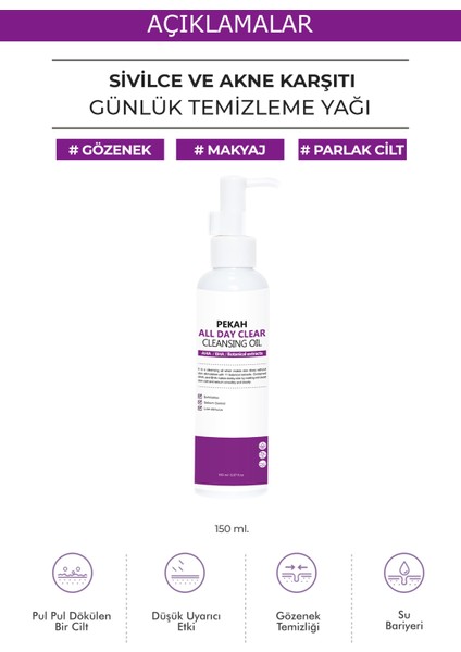 Sivilce ve Akne Karşıtı Sebum Dengeleyici Günlük Makyaj Temizleme Yağı 150 ml