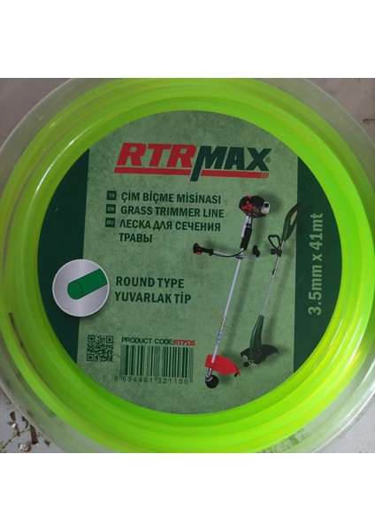 Rtrmax 3.5 x mm x 41 mt Çim Biçme Misinası Yuvarlak Tip RTY535