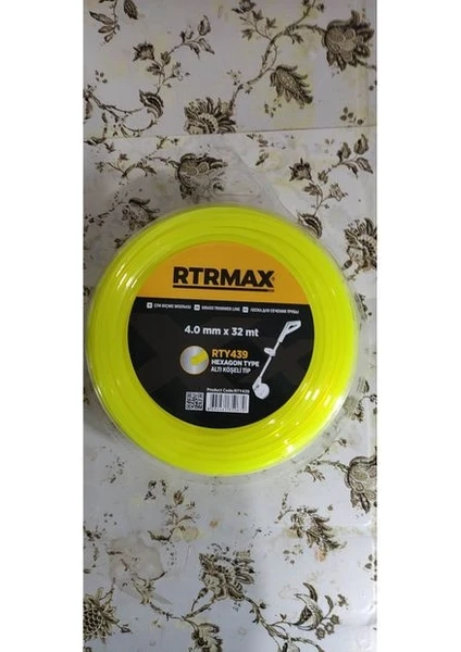 Rtrmax 4.0 mm x 32 mt Çim Biçme Misinası Altı Köşeli Tip Hexagon 1 Paket