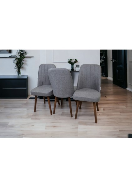 KARBA 3 Adet Gri Ahşap Pinoteks Ayaklı Sağlam Üst Kalite Mutfak Sandalyesi, Yemek Sandalyesi, Salon Sandalyesi modelleri