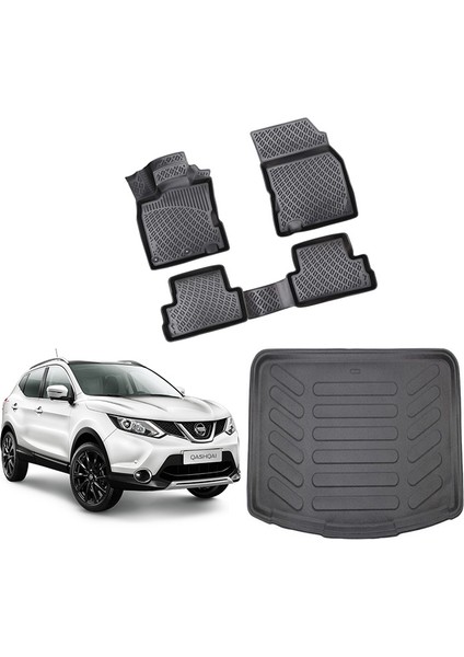 Nissan Qashqai 2014-2020 Rizline 3D Havuzlu Papsas ve Bagaj Havuzu Set
