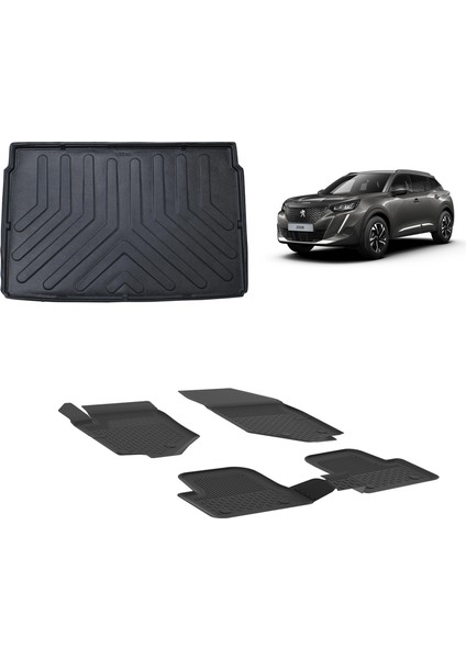 Peugeot 2008 2019 + 4.5 D Sahler Paspas ve 3D Bagaj Havuzu Siyah