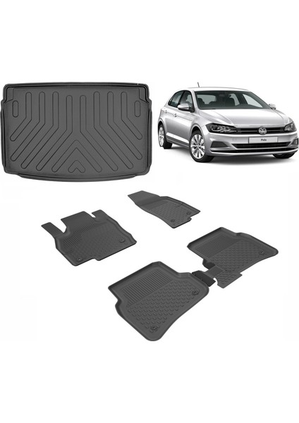 Volkswagen Polo 2017+ Sahler 4.5 D Paspas ve Rizline Bagaj Havuzu Siyah