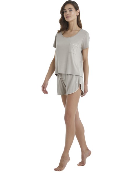 Kadın Bej T-Shirt 51378