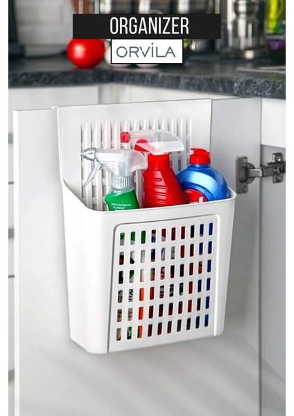 Asılabilir Dolap Mutfak Ofis Işyeri Düzenleyici Çok Amaçlı Organizer Sepet