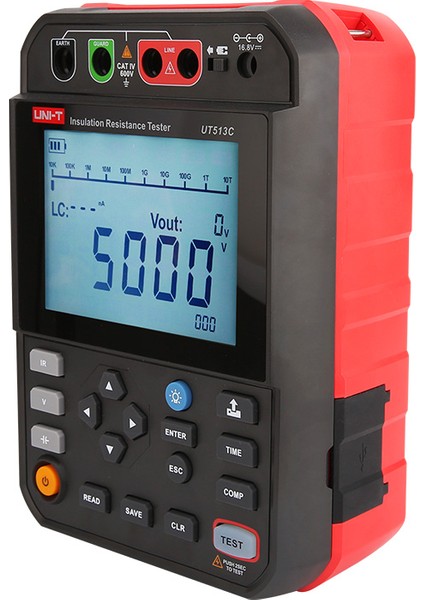 UT513C 5kv Yüksek Voltaj Izolasyon Meğeri -Yalıtım Direnci Test Cihazı