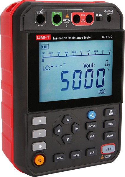 UT513C 5kv Yüksek Voltaj Izolasyon Meğeri -Yalıtım Direnci Test Cihazı