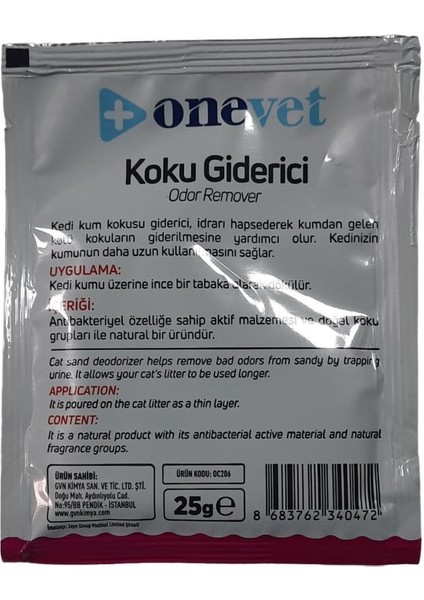 Onevet Kedi Kum Kokusu Giderici Pudra Kokulu 25 gr