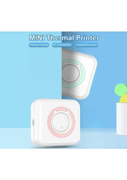 Mini Termal Taşınabilir Yazıcı Yeşil, 1 Adet Beyaz Kağıt indirimleri