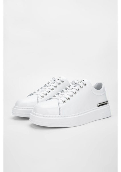 Agatheerkek Beyaz Rugan Deri Sneakers & Spor Ayakkabı 352 20266 Erk Ayk Y24