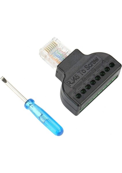 PM-24267 RJ45 To 8 Pin Screw Terminal Çevirici