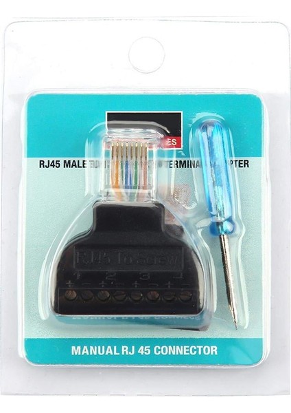 PM-24267 RJ45 To 8 Pin Screw Terminal Çevirici