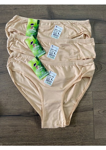Bambu Nefes Alan Kumaş Ten Rengi Arabeden Külot 3 Lü Paket