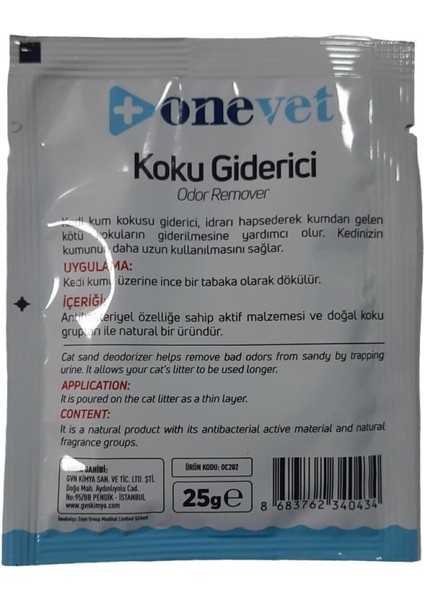 Onevet Kedi Kum Kokusu Giderici Okyanus Kokulu 25 gr