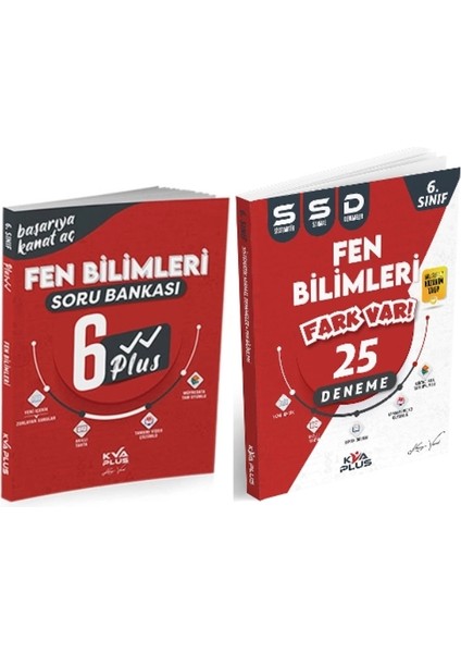 Yayınları 6.Sınıf Fen Bilimleri Plus Serisi Soru Bankası - 6.Sınıf Fen Bilimleri 25 Sistematik Sarmal Deneme 2'li Set