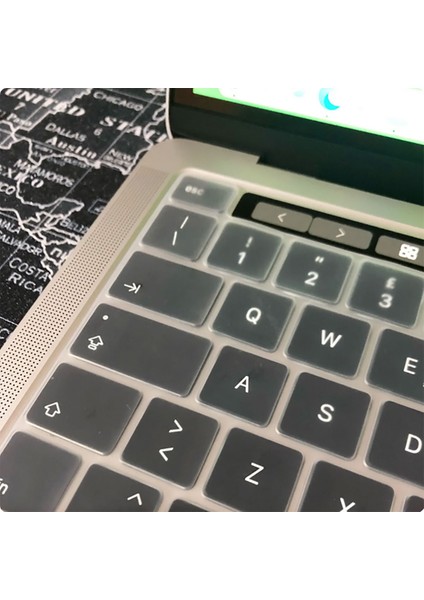 Macbook 13.6 Air M3 A3113 Klavye Koruyucu Transparan Silikon Ped