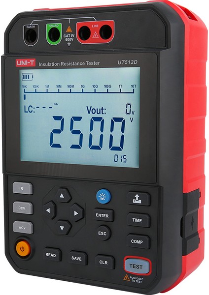 UT512D 2.5kv Yüksek Voltaj Izolasyon Meğeri -Yalıtım Direnci Test Cihazı
