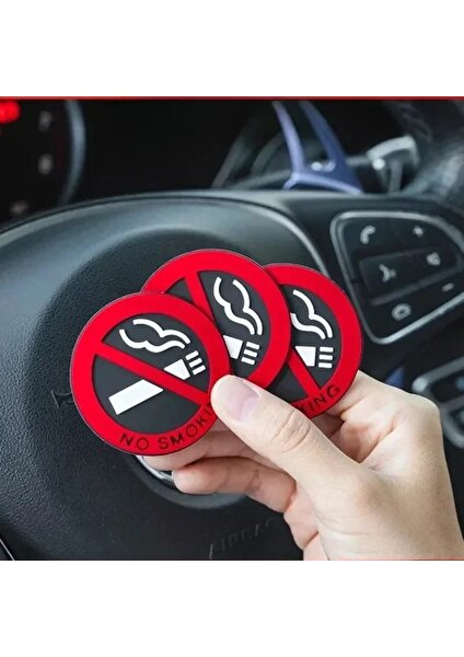 3'lü Sigara Içilmez- (No Smoking) Uyarı Silikon Sticker Etiket