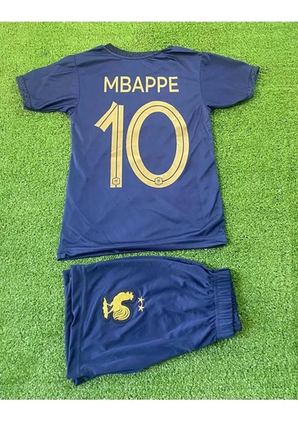 Bite Nose Mbappe Fransa Milli Takım Embappe Çocuk Şortlu Lacivert Halı Saha Forma